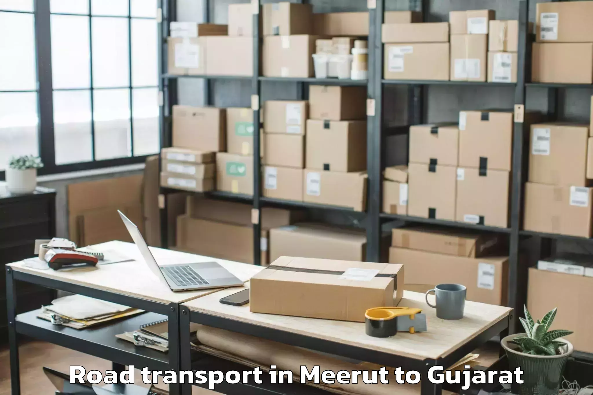 Book Meerut to Jhulasan Road Transport Online